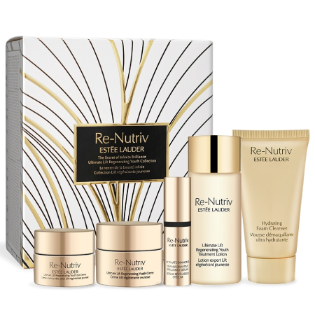 Estee lauder​ Estee ReNutriv Set 5pcs,Estee ReNutriv Set 5pcs ,Re-Nutriv Ultimate Lift Regenerating Youth Treatment Lotion 50ml ,Re-Nutriv Hydrating Foam Cleanser 30ml  , Re-Nutriv Ultimate Diamond Transformative Brilliance Serum 5ml ,Re-Nutriv Youth Creme 15 ml  , Re-Nutriv Youth Eye Creme 7 ml